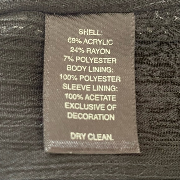 WHBM | Long Tweed Embellished Trophy Blazer Jacket Size 00 - Picture 15 of 15